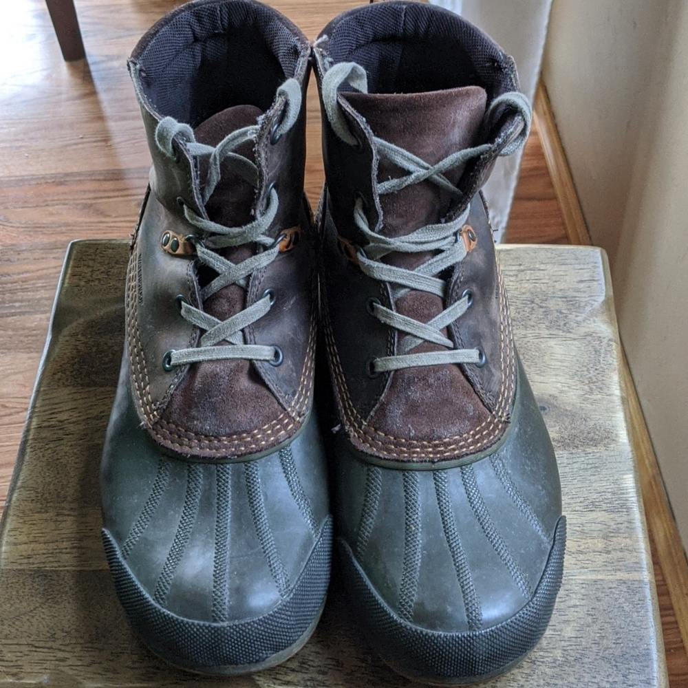 Sorel Brown Leather Waterproof Duck Boots Size 12